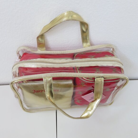 5pc {Juicy Couture} Nested Travel Cosmetic Bags Set - Picture 3 of 9